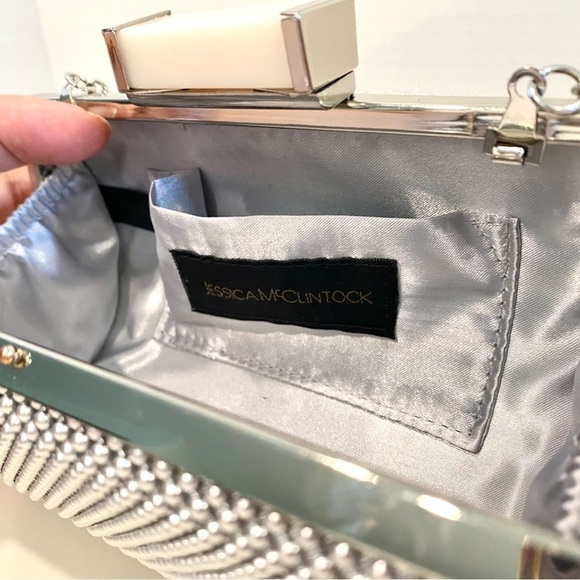 Jessica McClintock Silver Clutch Bag - Picture 9 of 11